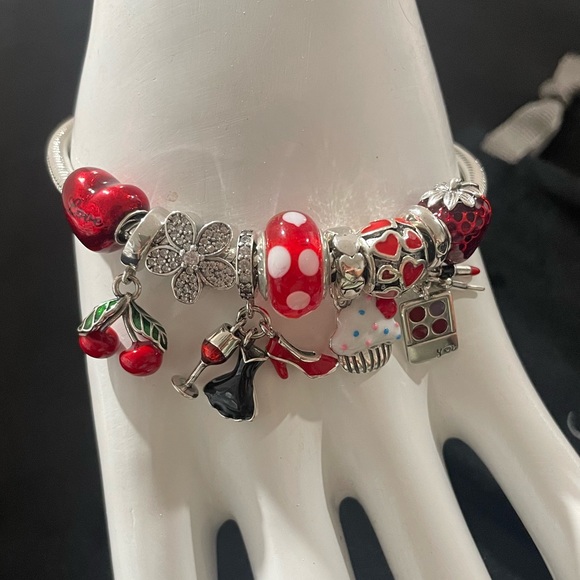 Linx Snake Chain Bracelet with Red Themed Charms - Picture 7 of 11